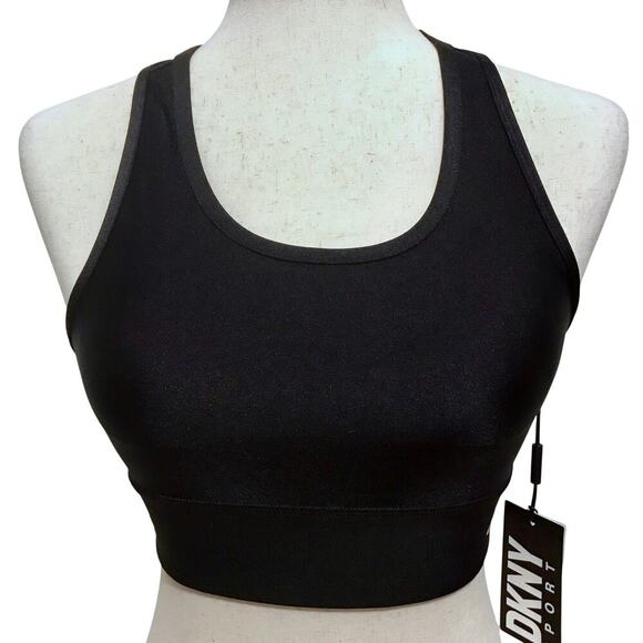 DKNY NWT Black Sports Bra Women XS - Picture 1 of 12